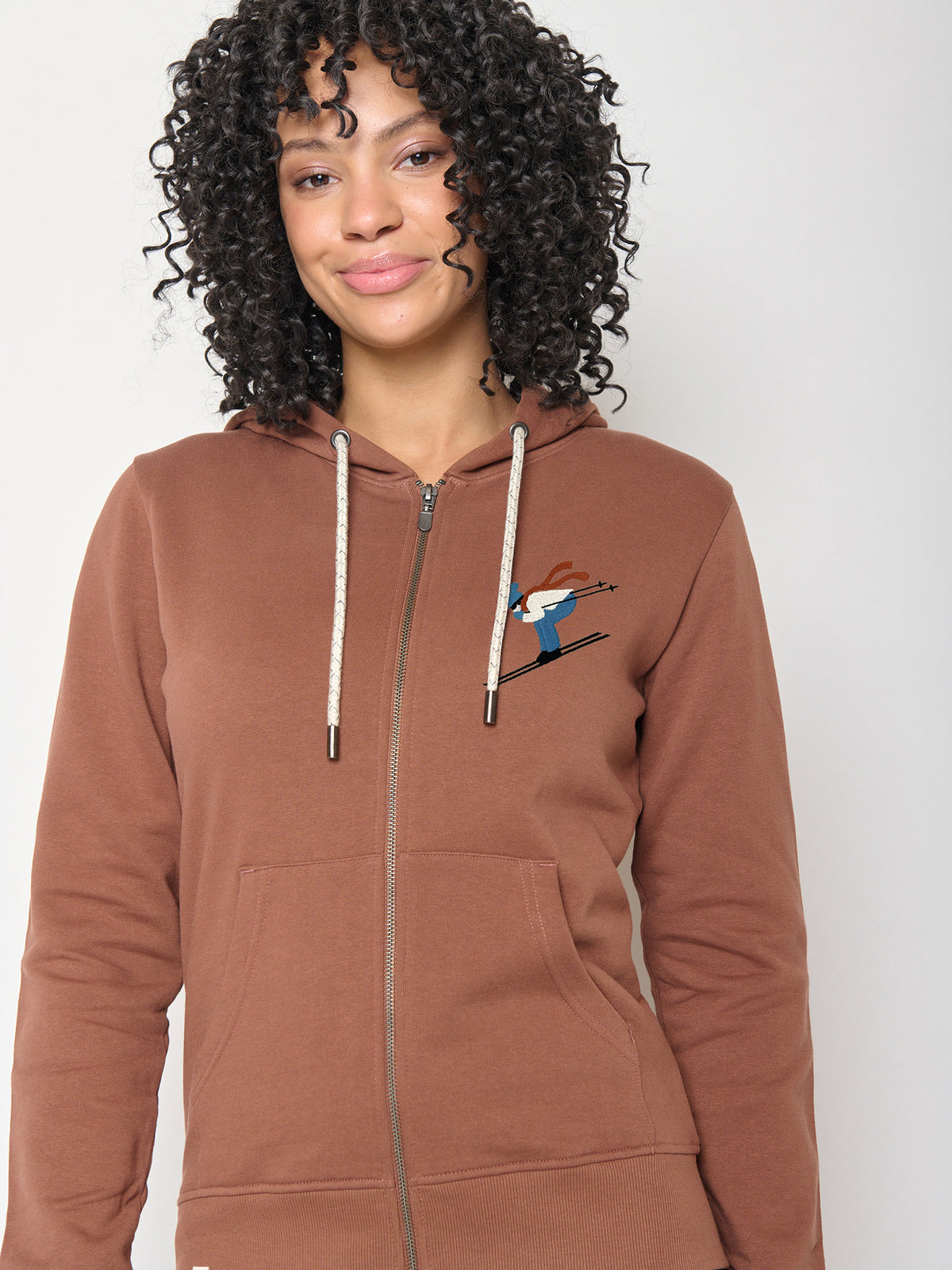 Wood Bark: Gemütliche Zipjacke aus Bio-Baumwolle für Damen [24709]