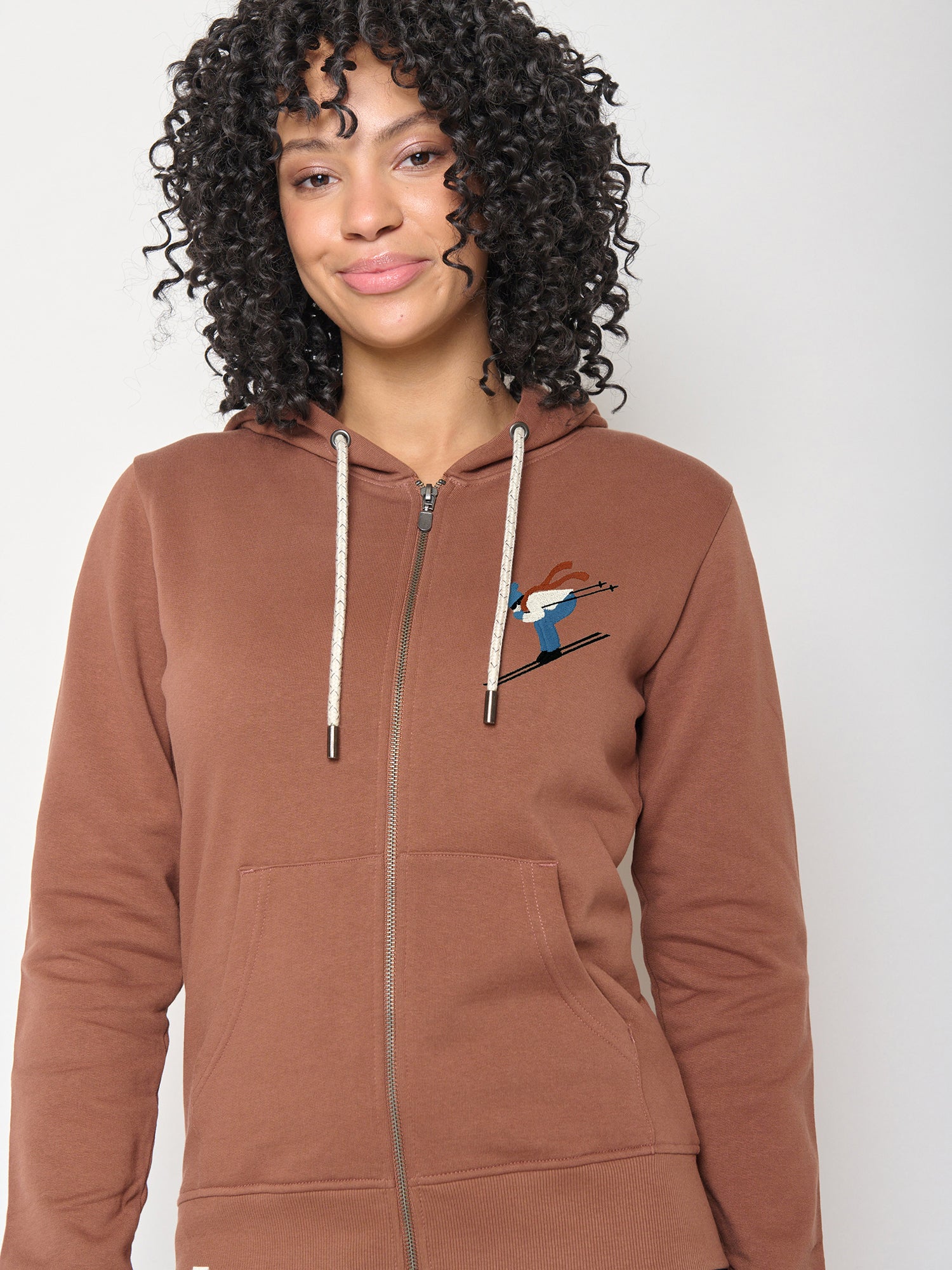 Wood Bark: Gemütliche Zipjacke aus Bio-Baumwolle für Damen [24709]