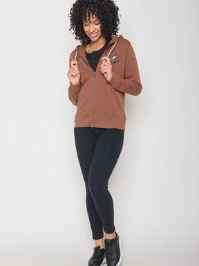 Wood Bark: Gemütliche Zipjacke aus Bio-Baumwolle für Damen [24710]