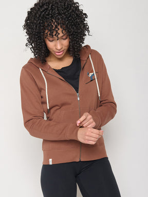 Wood Bark: Gemütliche Zipjacke aus Bio-Baumwolle für Damen [24711]