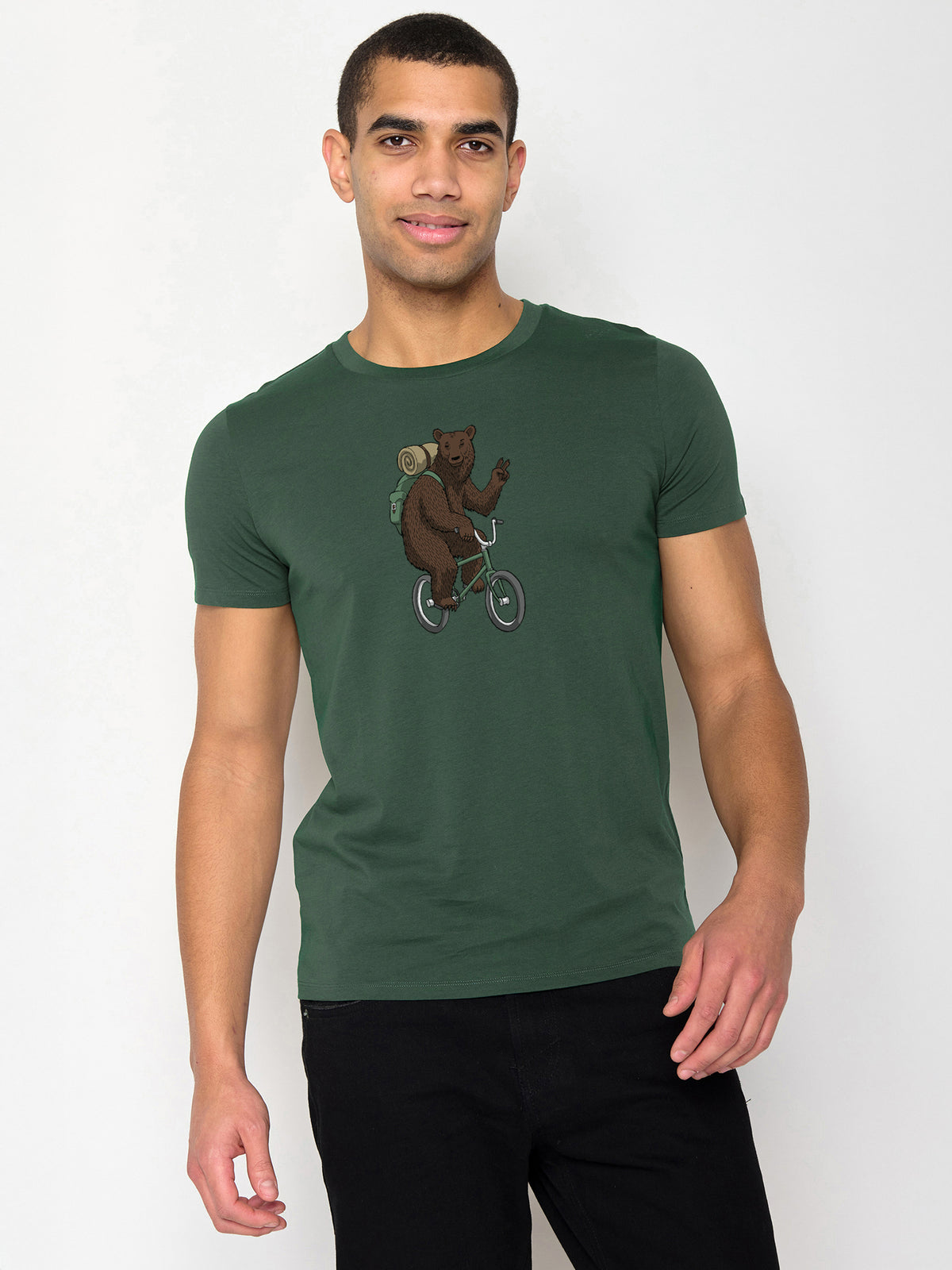 Bottle Green: Sportliches T-Shirt aus Bio-Baumwolle für Herren [24729]
