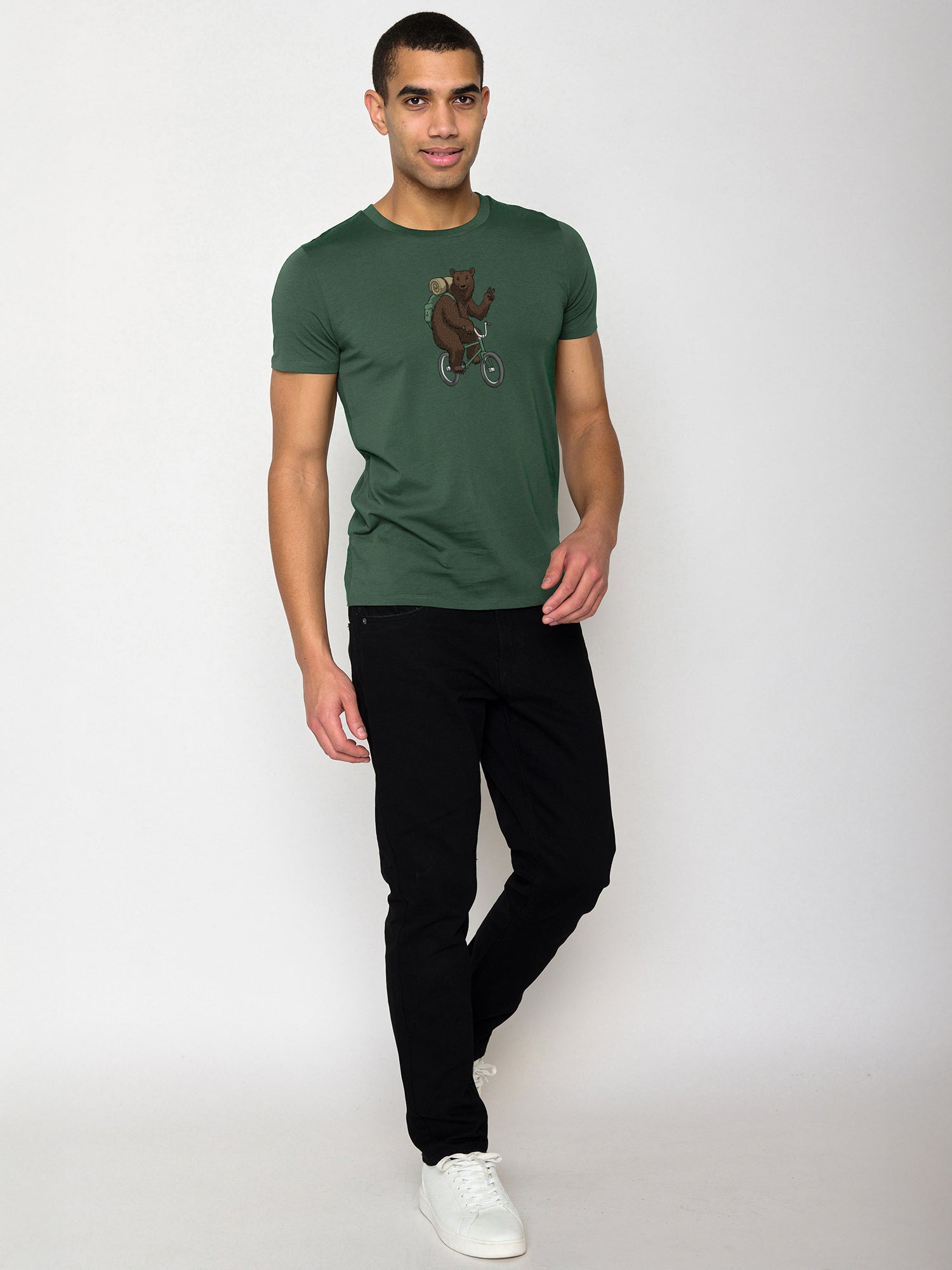 Bottle Green: Sportliches T-Shirt aus Bio-Baumwolle für Herren [24730]