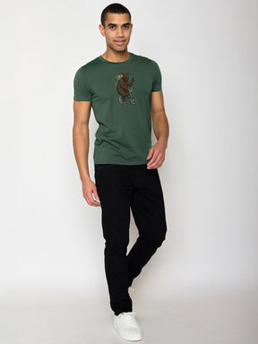 Bottle Green: Sportliches T-Shirt aus Bio-Baumwolle für Herren [24730]