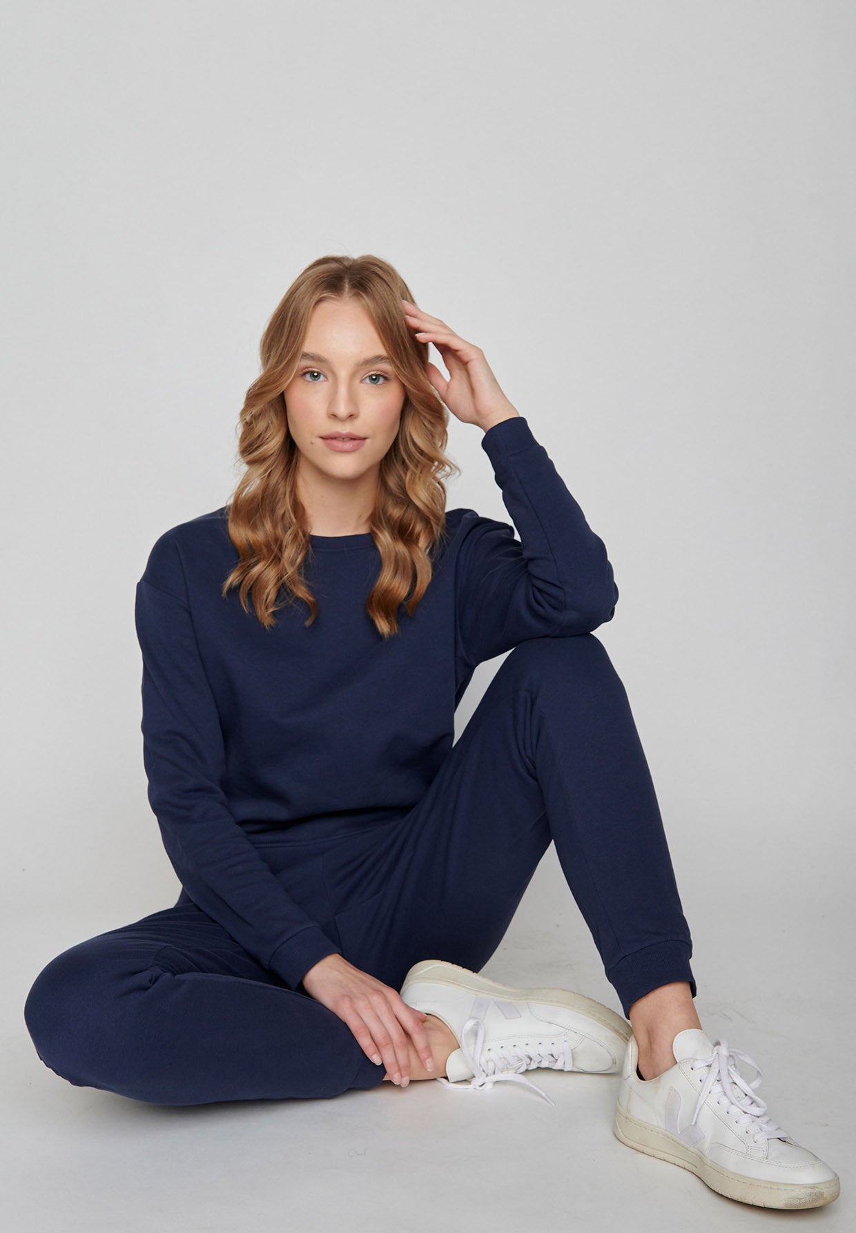 Blau:  Gemütliches Sweatshirt aus Bio-Baumwolle für Damen [225]