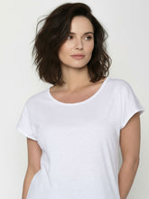 White: Lässiges T-Shirt aus Bio-Baumwolle für Damen [24780]