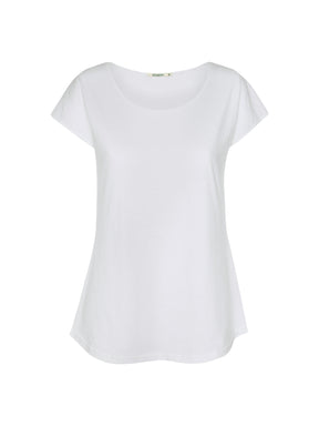 White: Lässiges T-Shirt aus Bio-Baumwolle für Damen [24783]