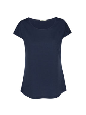 Navy: Lässiges T-Shirt aus Bio-Baumwolle für Damen [24788]