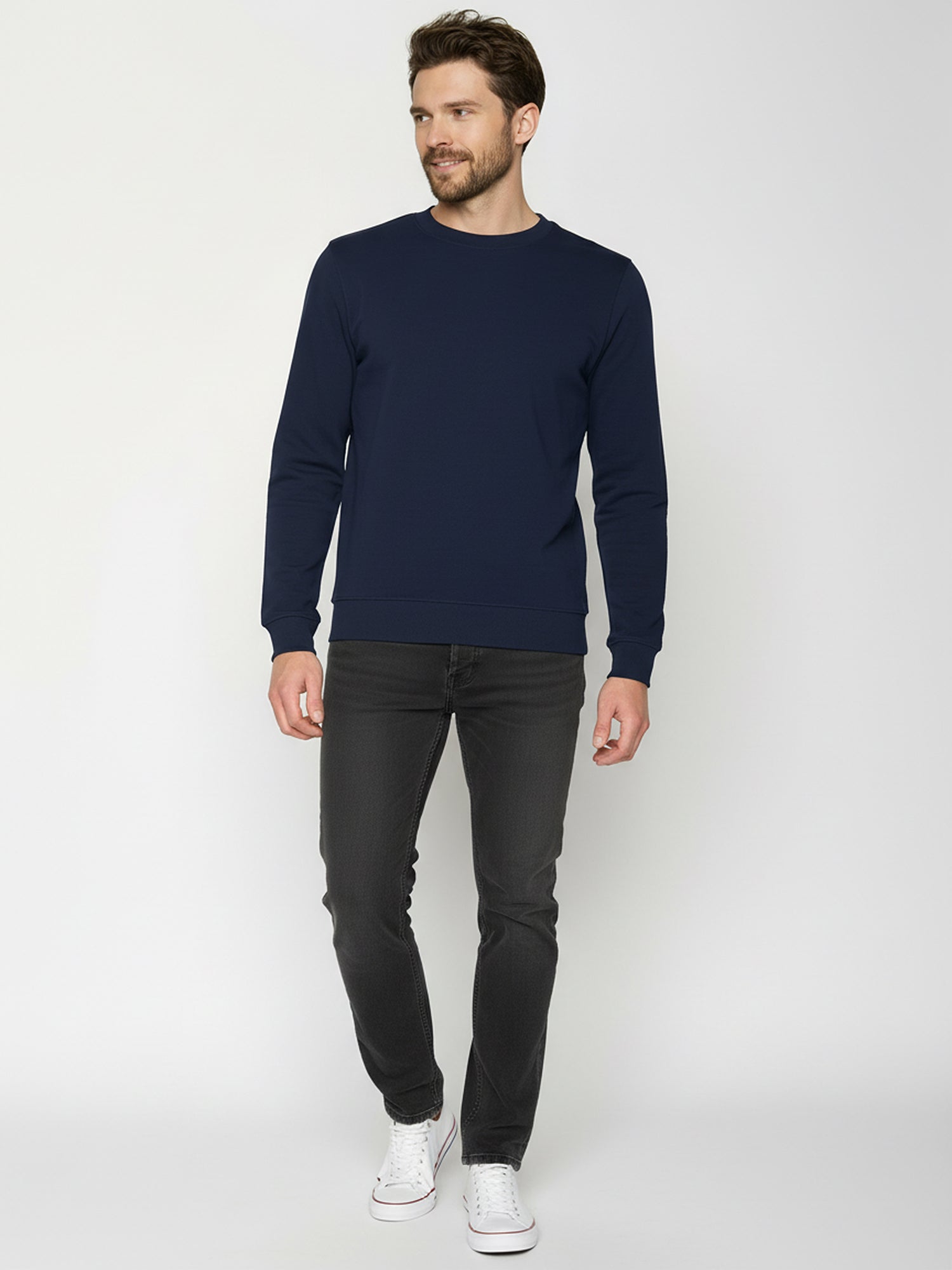 Navy: Gemütliches Sweatshirt aus Bio-Baumwolle für Herren [24791]