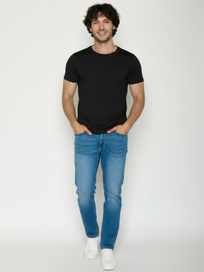 Black: Sportliches T-Shirt aus Bio-Baumwolle für Herren [24801]