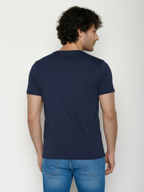 Navy: Sportliches T-Shirt aus Bio-Baumwolle für Herren [24807]
