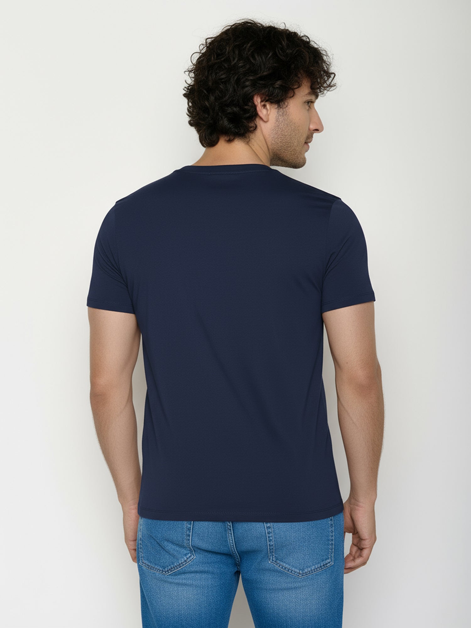 Navy: Sportliches T-Shirt aus Bio-Baumwolle für Herren [24807]