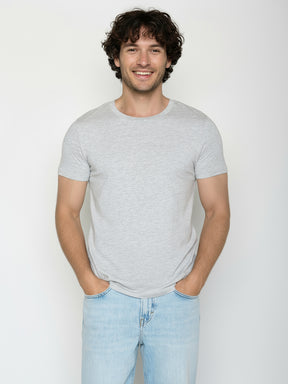 Heather Grey: Sportliches T-Shirt aus Bio-Baumwolle für Herren [24809]