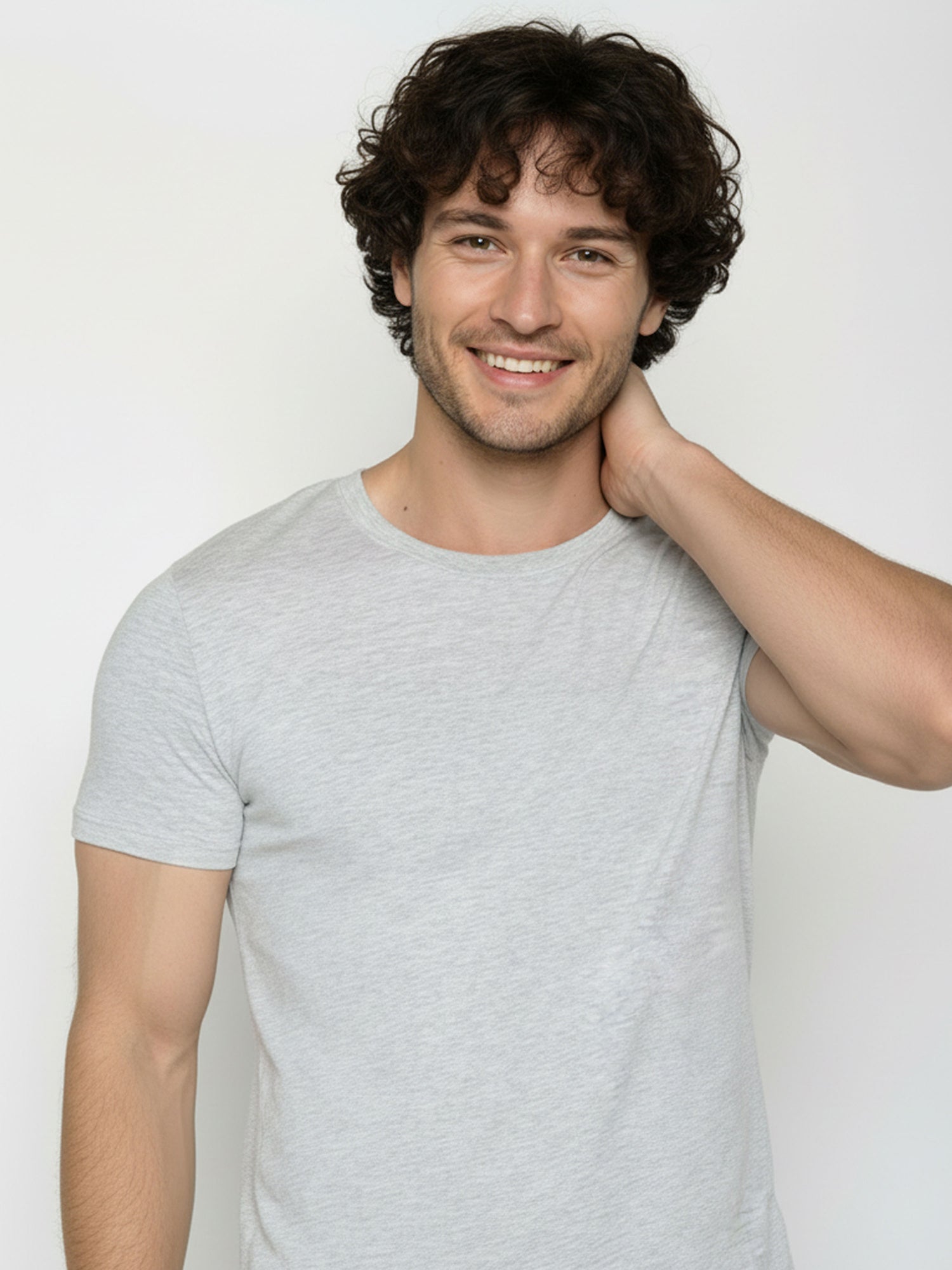 Heather Grey: Sportliches T-Shirt aus Bio-Baumwolle für Herren [24810]