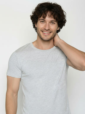 Heather Grey: Sportliches T-Shirt aus Bio-Baumwolle für Herren [24810]