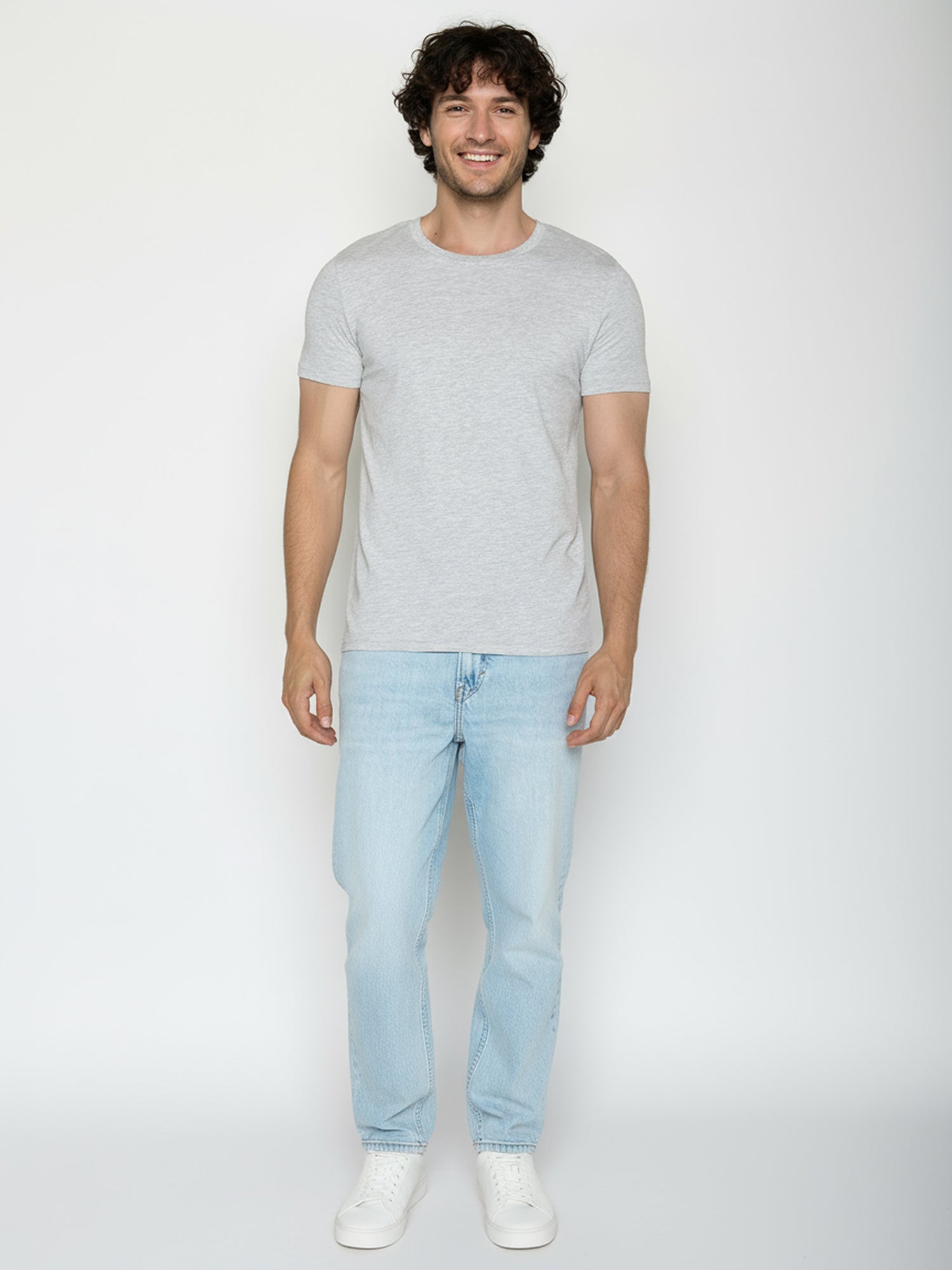 Heather Grey: Sportliches T-Shirt aus Bio-Baumwolle für Herren [24811]