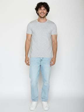 Heather Grey: Sportliches T-Shirt aus Bio-Baumwolle für Herren [24811]