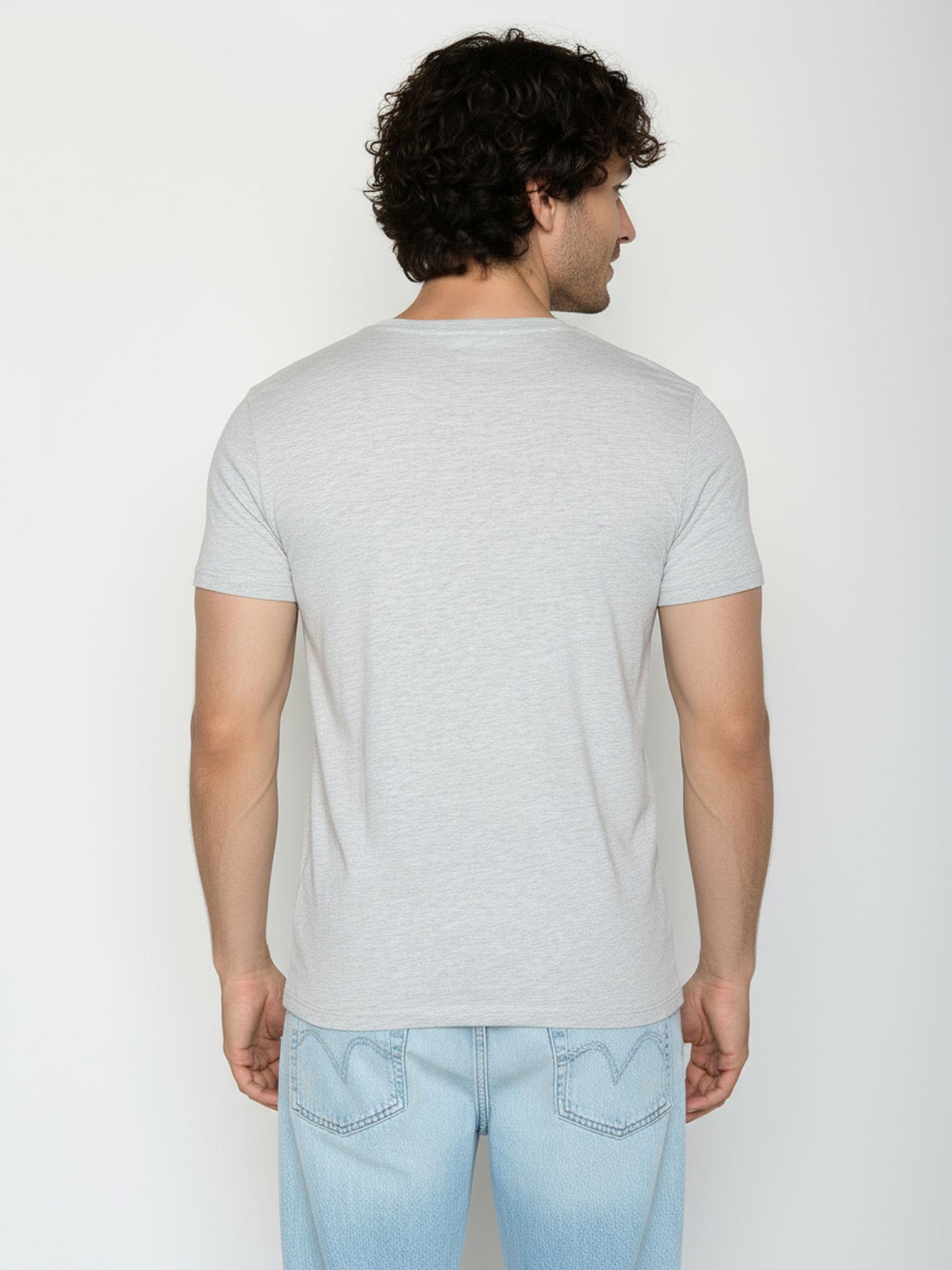 Heather Grey: Sportliches T-Shirt aus Bio-Baumwolle für Herren [24812]