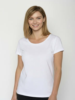 White: Sportliches T-Shirt aus Bio-Baumwolle für Damen [24820]