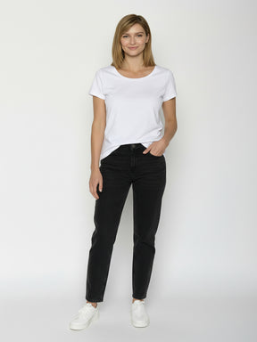 White: Sportliches T-Shirt aus Bio-Baumwolle für Damen [24821]