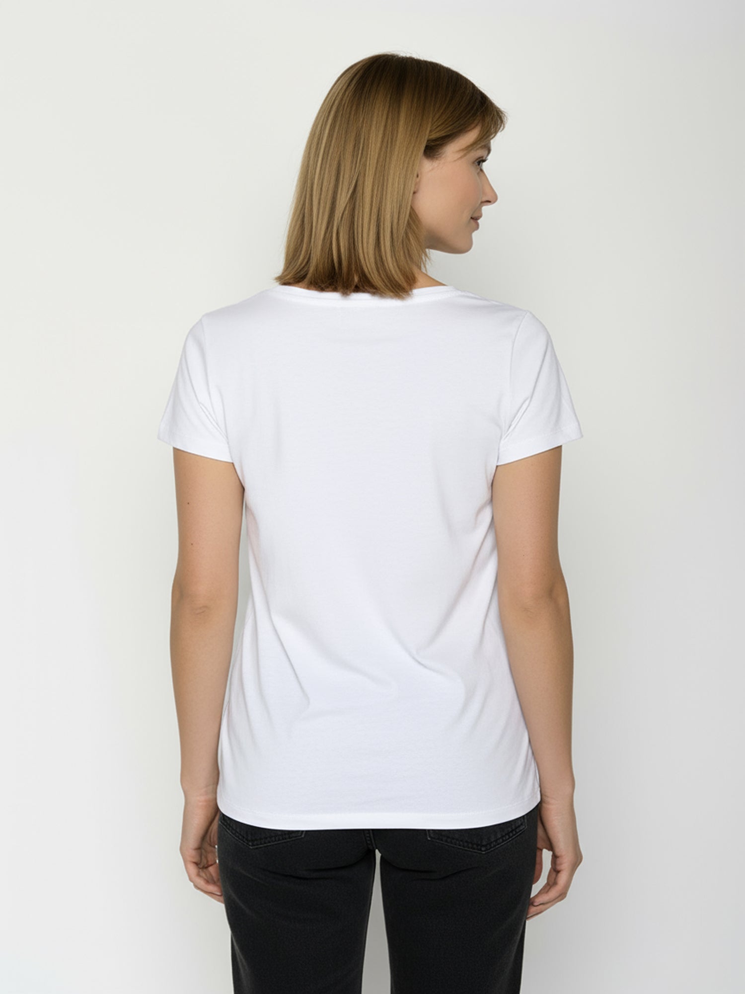 White: Sportliches T-Shirt aus Bio-Baumwolle für Damen [24822]