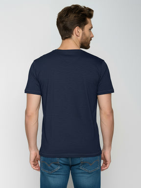 Navy: Sportliches T-Shirt aus Bio-Baumwolle für Herren [24832]