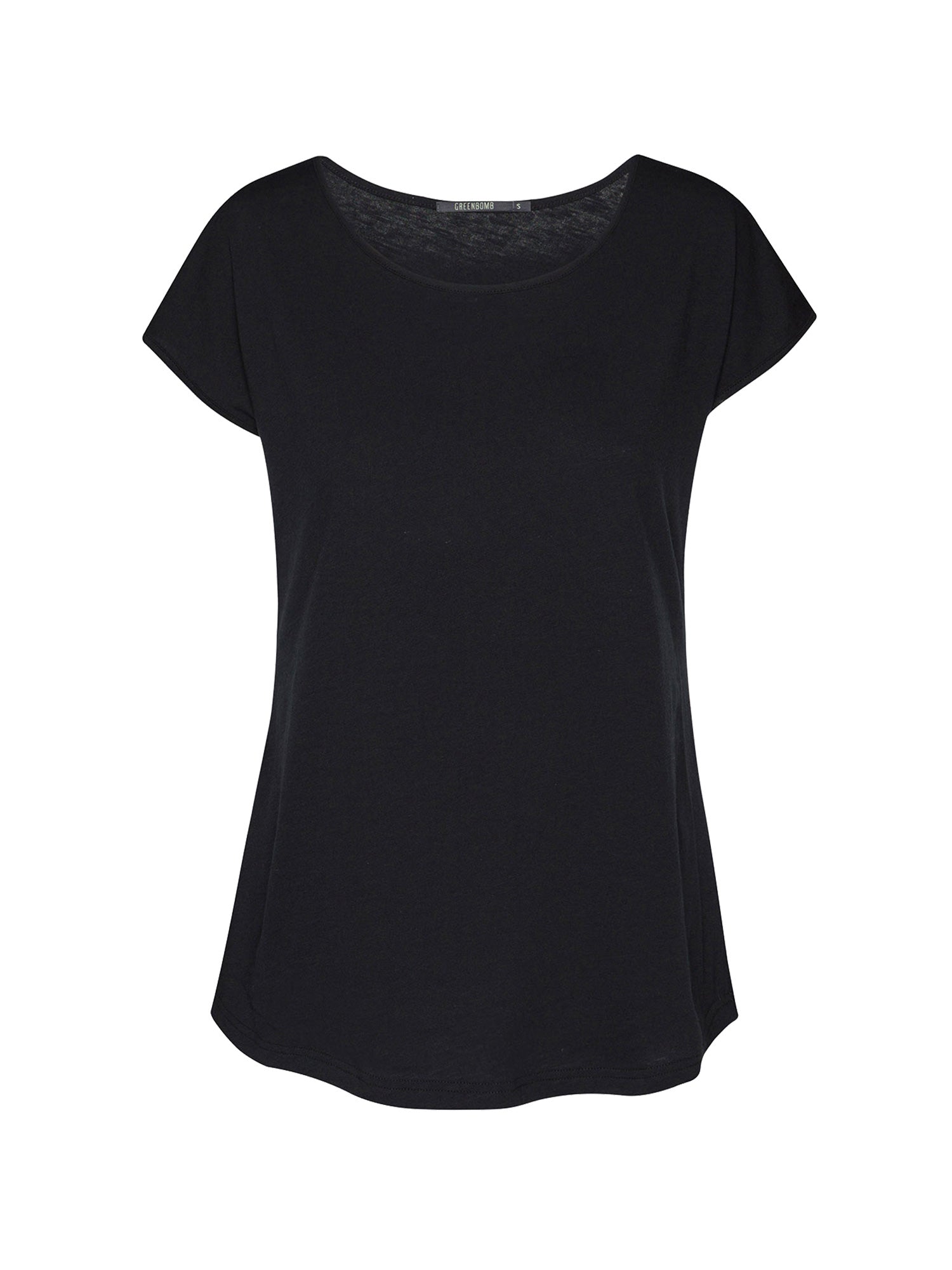 Black: Lässiges T-Shirt aus Bio-Baumwolle für Damen [24838]