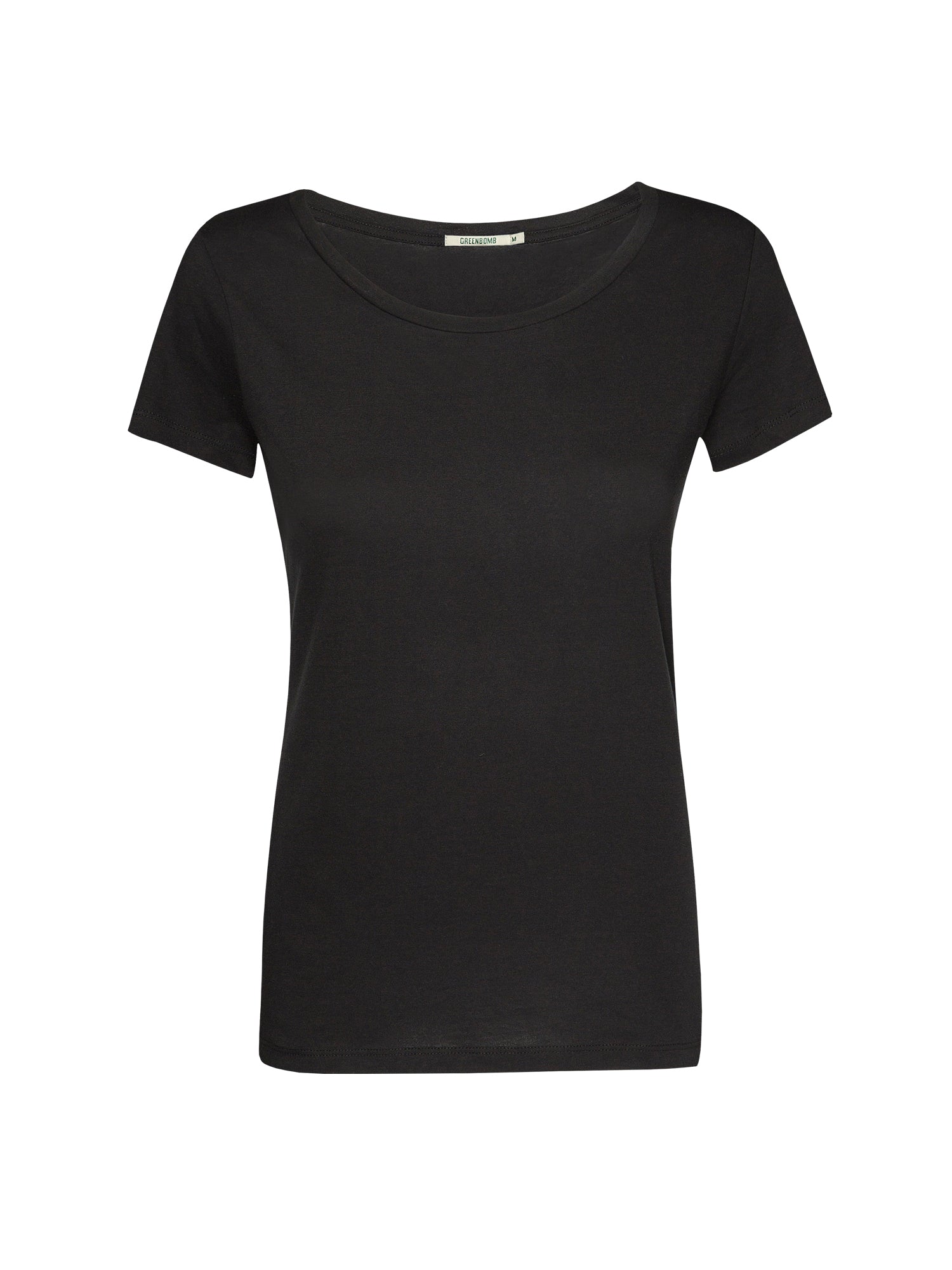 Black: Sportliches T-Shirt aus Bio-Baumwolle für Damen [24843]