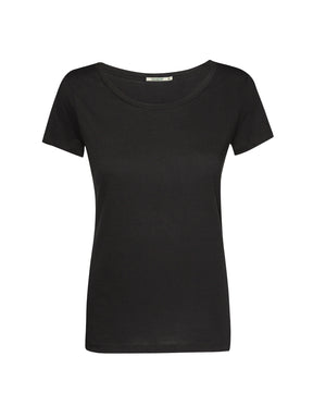 Black: Sportliches T-Shirt aus Bio-Baumwolle für Damen [24843]