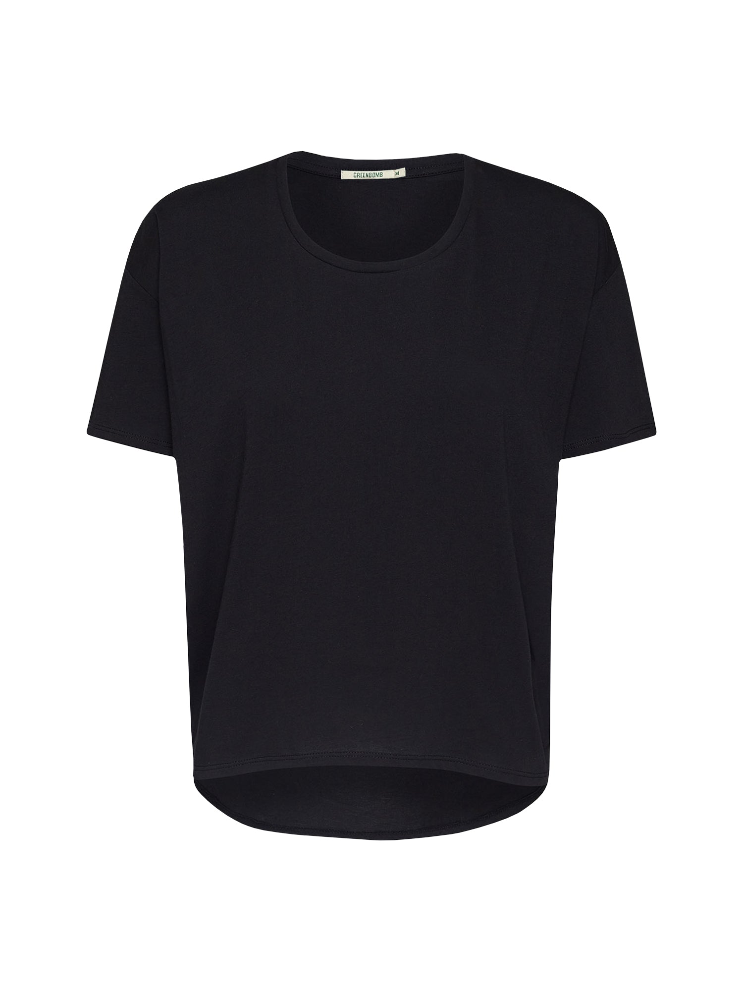 Black: Lässiges T-Shirt aus Bio-Baumwoll-Mix für Damen [24848]