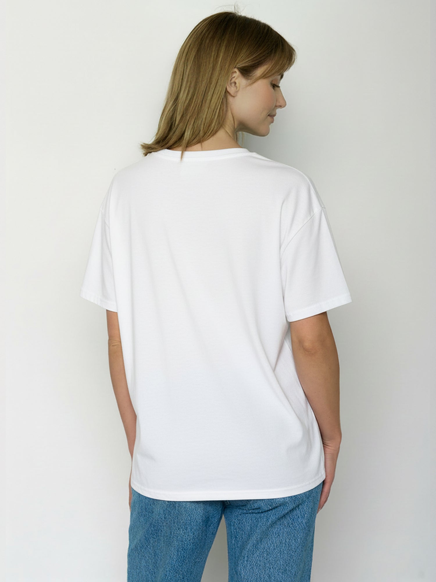 White: Lässiges T-Shirt aus Bio-Baumwoll Mix für Damen [24852]