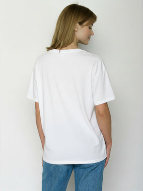 White: Lässiges T-Shirt aus Bio-Baumwoll Mix für Damen [24852]