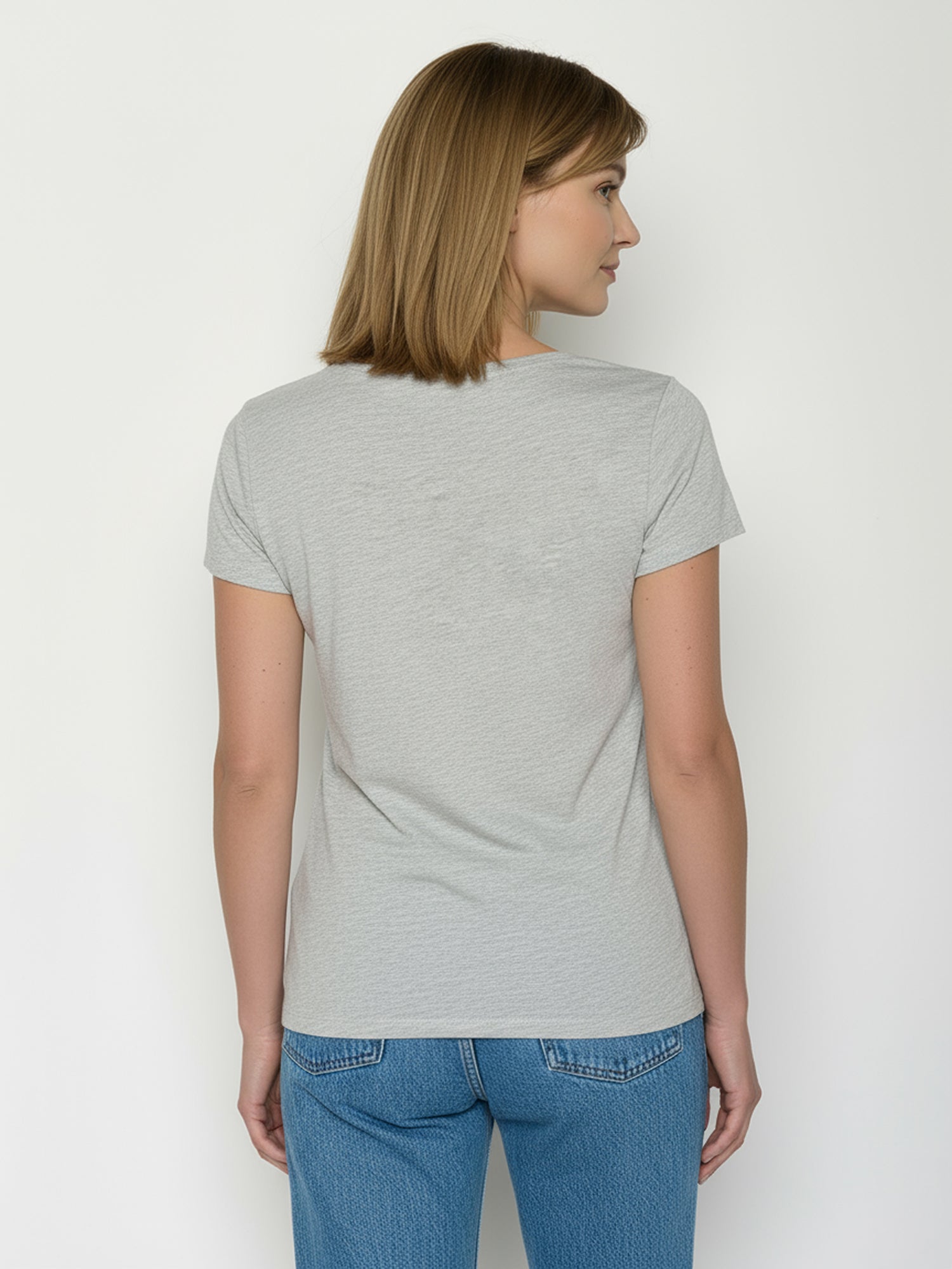 Heather Grey: Sportliches T-Shirt aus Bio-Baumwolle für Damen [24872]