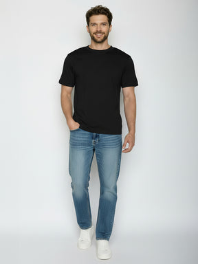 Black: Lässiges T-Shirt aus Bio-Baumwolle für Herren [24876]
