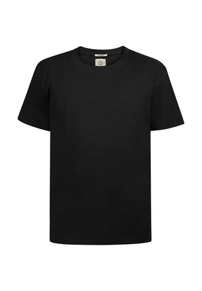 Black: Lässiges T-Shirt aus Bio-Baumwolle für Herren [24878]