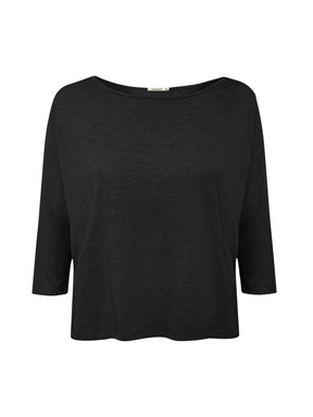 Black: Gemütliches Longsleeve aus Viskose (LENZING™ ECOVERO™) Mix für Damen [24883]