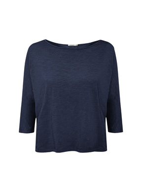 Navy: Gemütliches Longsleeve aus Viskose (LENZING™ ECOVERO™) Mix für Damen [24903]
