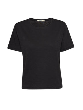 Black: Kastiges T-Shirt aus Bio-Baumwolle für Damen [24909]