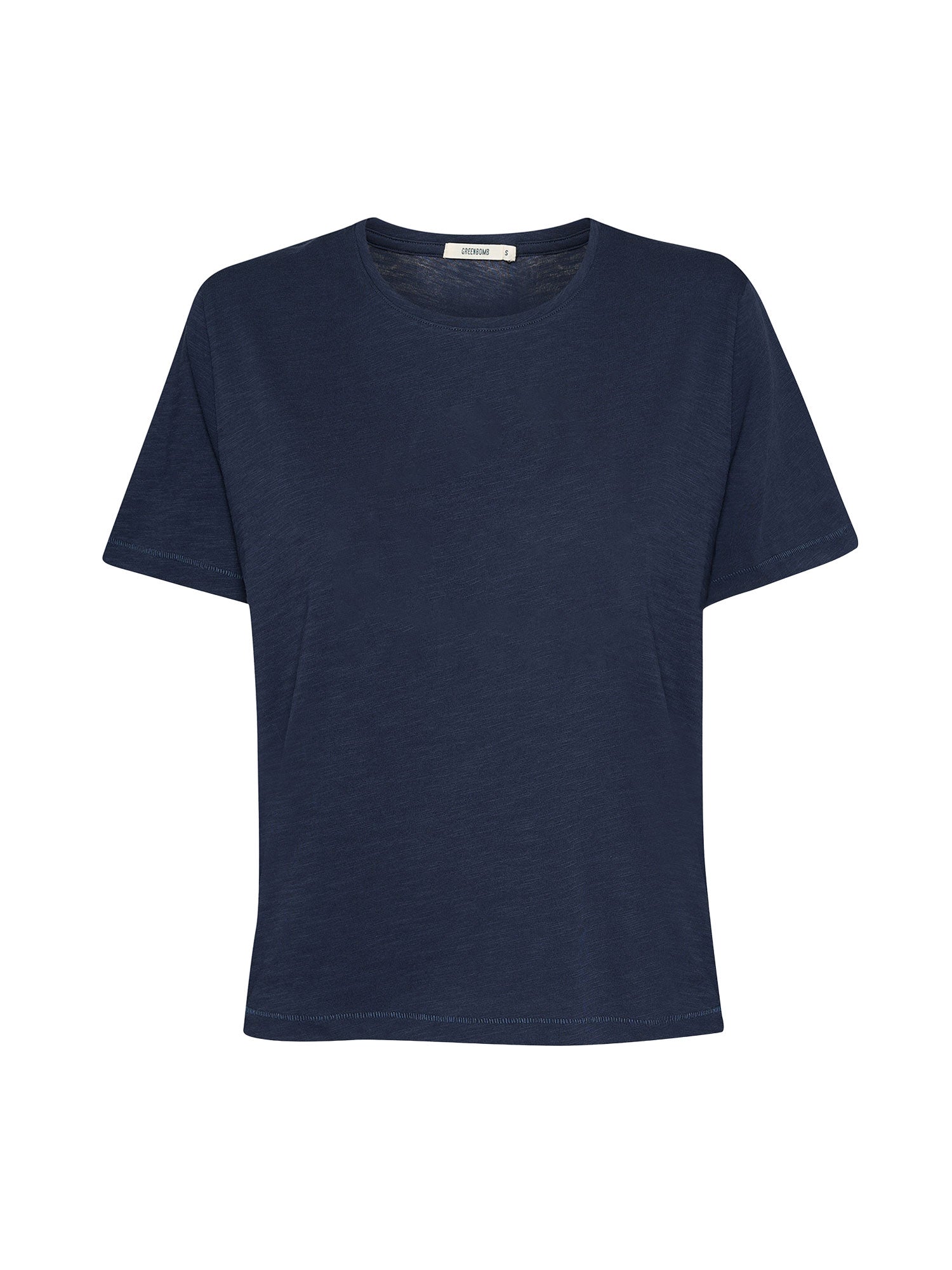 Navy: Kastiges T-Shirt aus Bio-Baumwolle für Damen [24914]