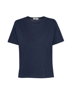 Navy: Kastiges T-Shirt aus Bio-Baumwolle für Damen [24914]