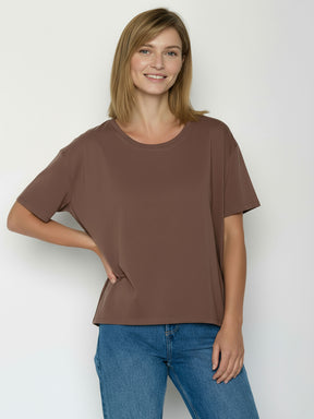 Earth Wood: Lässiges T-Shirt aus Bio-Baumwoll-Mix für Damen [24965]