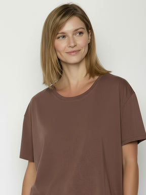 Earth Wood: Lässiges T-Shirt aus Bio-Baumwoll-Mix für Damen [24966]