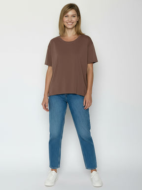Earth Wood: Lässiges T-Shirt aus Bio-Baumwoll-Mix für Damen [24967]