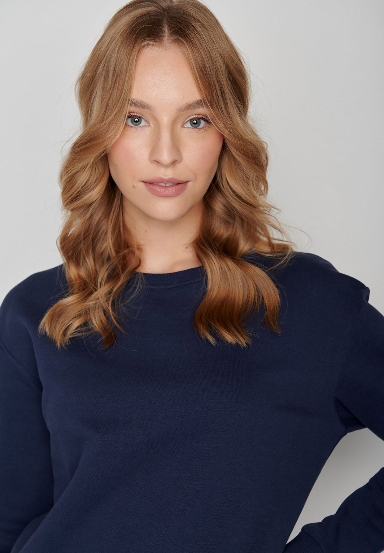 Blau:  Gemütliches Sweatshirt aus Bio-Baumwolle für Damen [227]