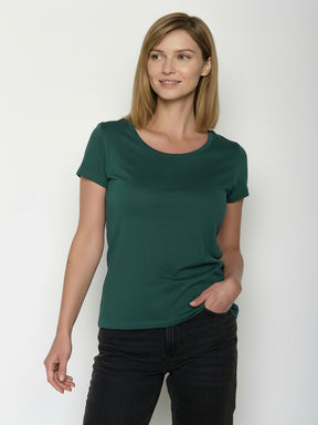Petrol Green: Sportliches T-Shirt aus Bio-Baumwolle für Damen [25000]
