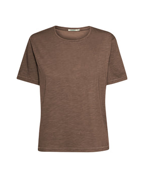 Earth Wood: Kastiges T-Shirt aus Bio-Baumwolle für Damen [25034]