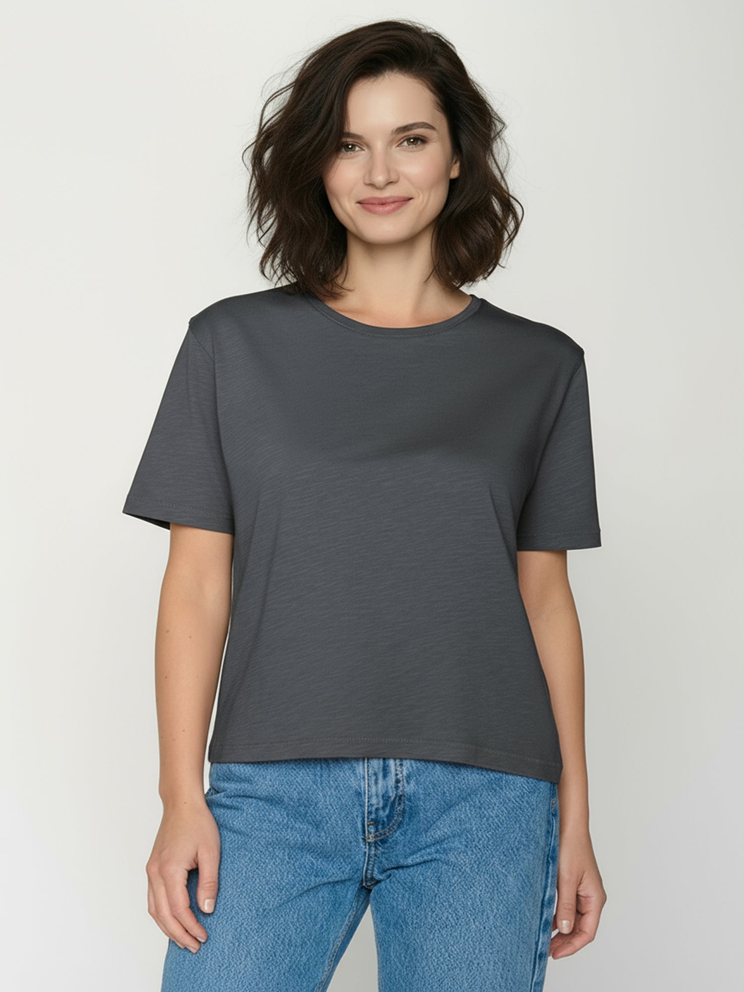 Gravel: Kastiges T-Shirt aus Bio-Baumwolle für Damen [25045]