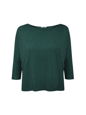 Petrol Green: Gemütliches Longsleeve aus Viskose (LENZING™ ECOVERO™) Mix für Damen [25074]