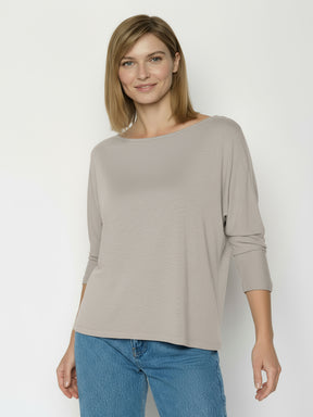 Sandstone: Gemütliches Longsleeve aus Viskose (LENZING™ ECOVERO™) Mix für Damen [25076]