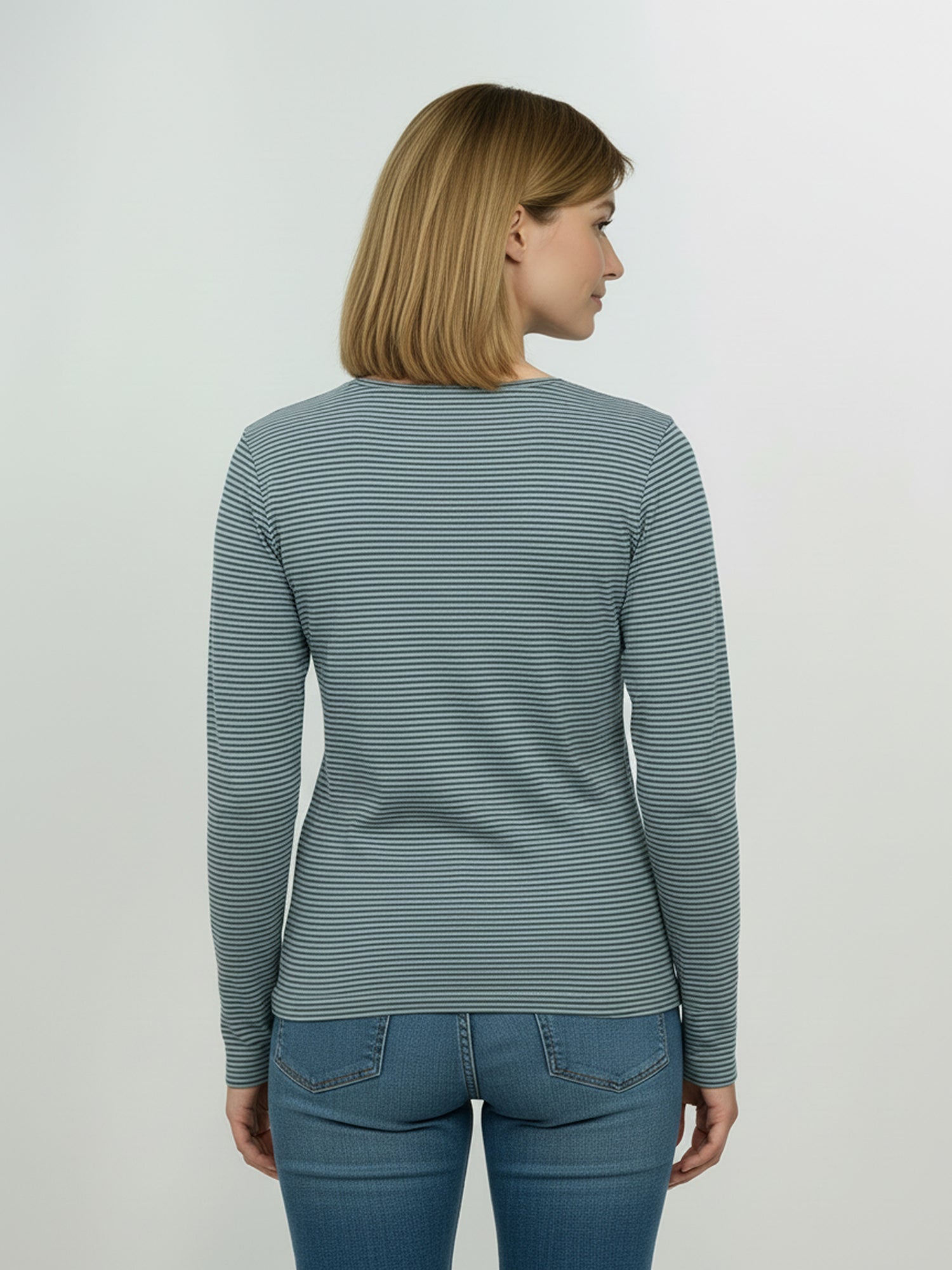 Fogstone Stripes: Sportliches Longsleeve aus Bio-Baumwolle für Damen [25103]