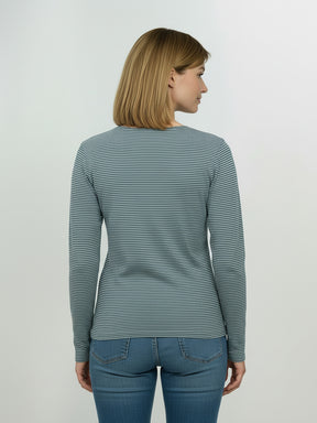 Fogstone Stripes: Sportliches Longsleeve aus Bio-Baumwolle für Damen [25103]